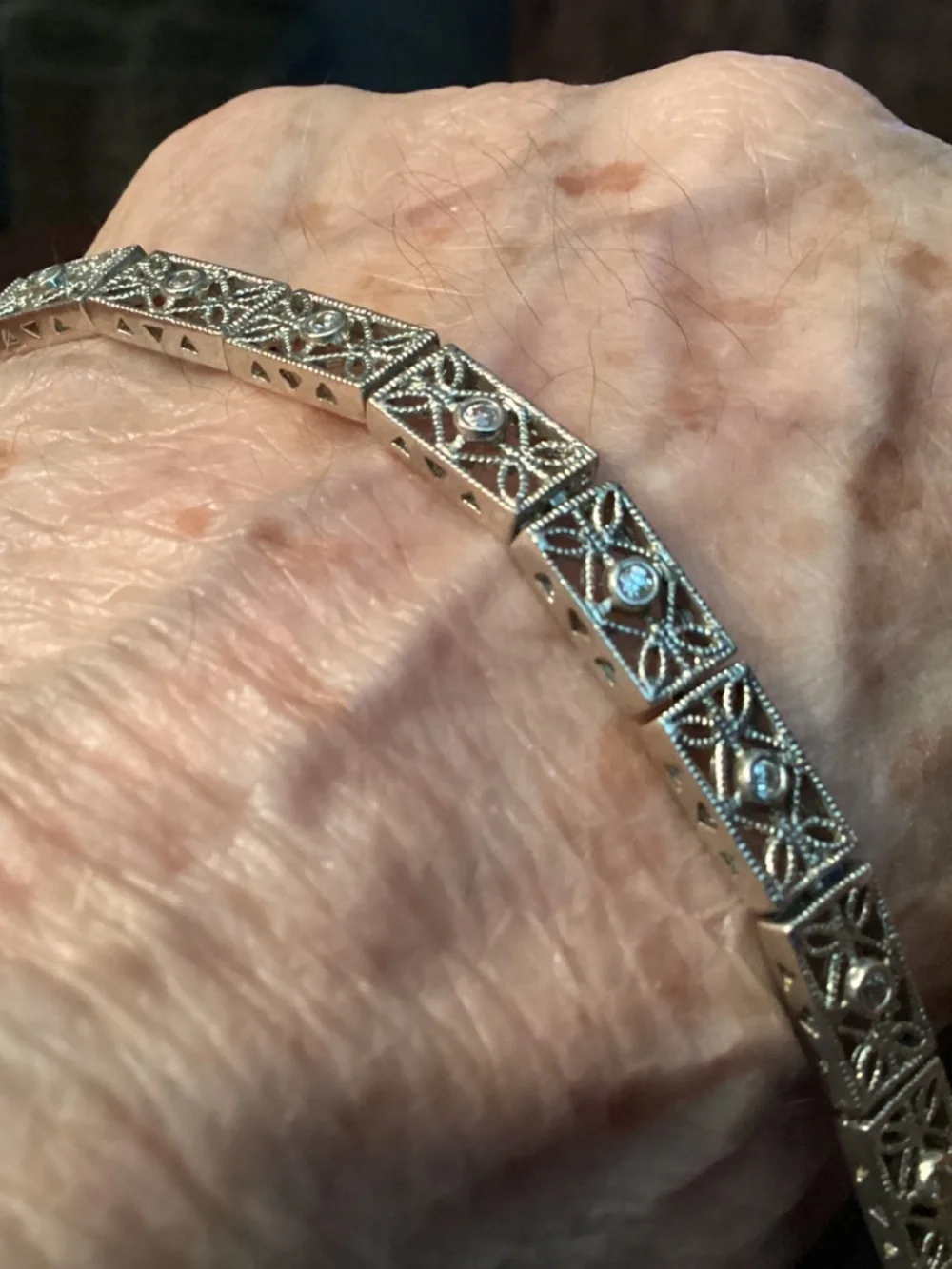 Sterling Silver  Link Bracelet, Designer Vintage Style QSECURE CLASP 925 - Picture 12 of 14